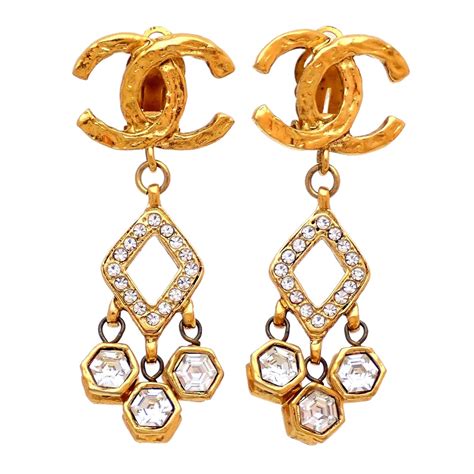 authentic Chanel cc earrings